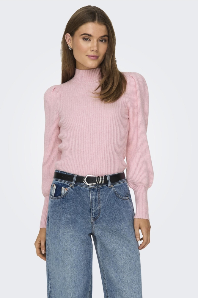ONLKATIA L/S HIGHNECK PULLOVER KNT 15232494 LIGHT PINK/MELANGE